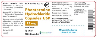Phentermine 15mg 1000ct (Phentermine HCl 15mg 1000ct Caps)